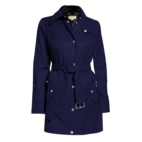 navy michael kors coat|More.